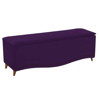 Calçadeira Yasmim 90cm Solteiro Suede Roxo
