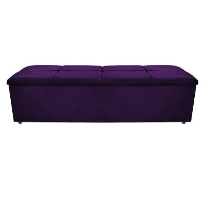 Calçadeira Munique 140cm Casal Suede Roxo