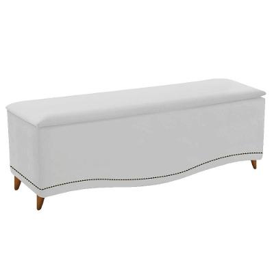Calçadeira Estofada Yasmim 90cm Branco