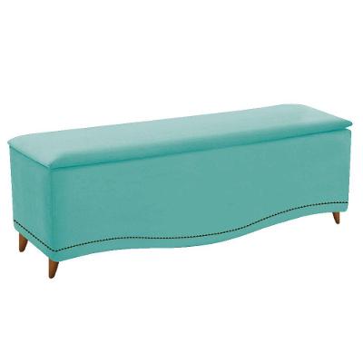 Calçadeira Estofada Yasmim 160cm Azul Tiffany