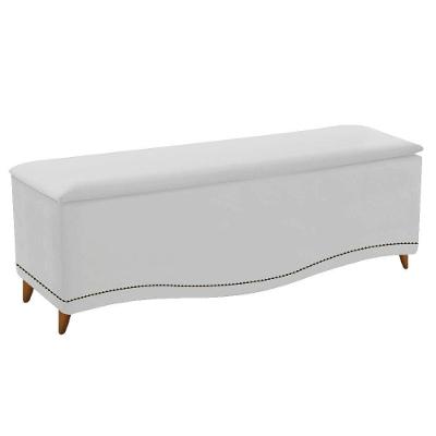 Calçadeira Estofada Yasmim 160cm Branco