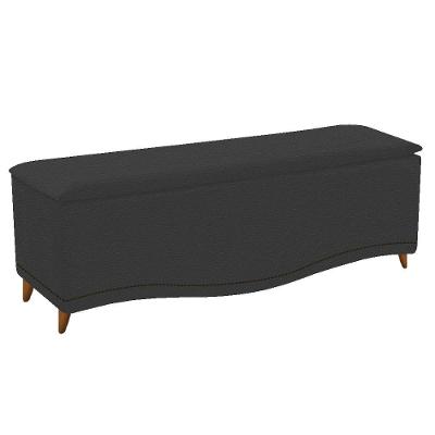 Calçadeira Yasmim 90cm Solteiro Corano Preto