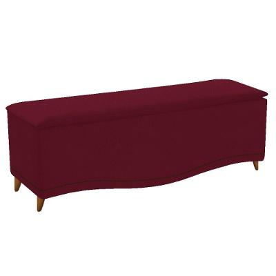 Calçadeira Yasmim 90cm Solteiro Suede Bordô