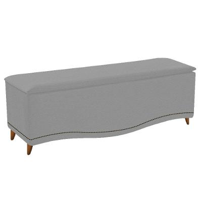 Calçadeira Yasmim 90cm Solteiro Corano Cinza