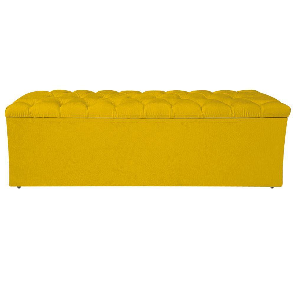 Calçadeira Liverpool 195cm King Size Suede Amarelo - 3