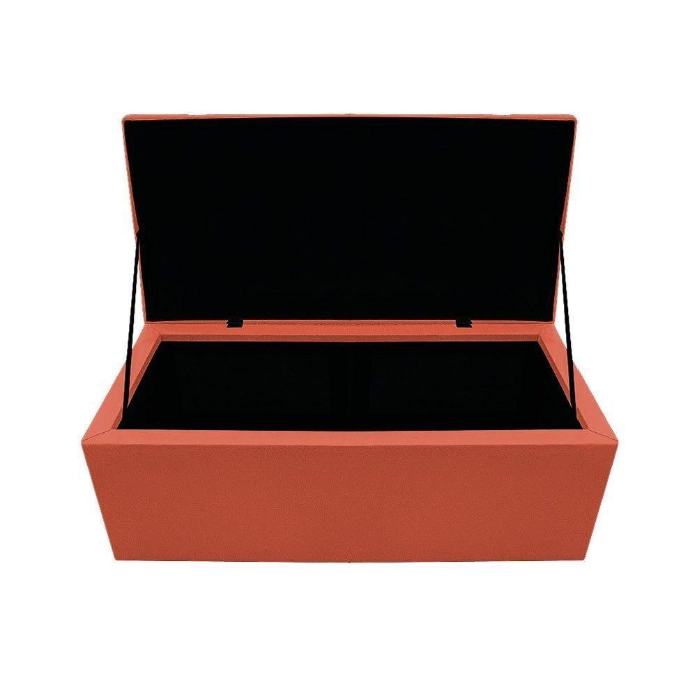 Calçadeira Baú Mel 90 Cm Solteiro com Capitonê Terracota - 2
