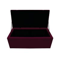 Calçadeira Baú estofada Mel 90 Cm Solteiro com Capitonê Suede Bordô - 3