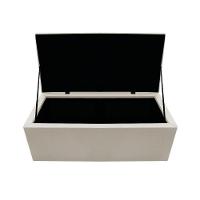 Calçadeira Baú Mel 90 Cm Solteiro com Capitonê Suede Bege - 3