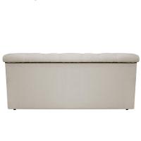 Calçadeira Baú Mel 90 Cm Solteiro com Capitonê Suede Bege