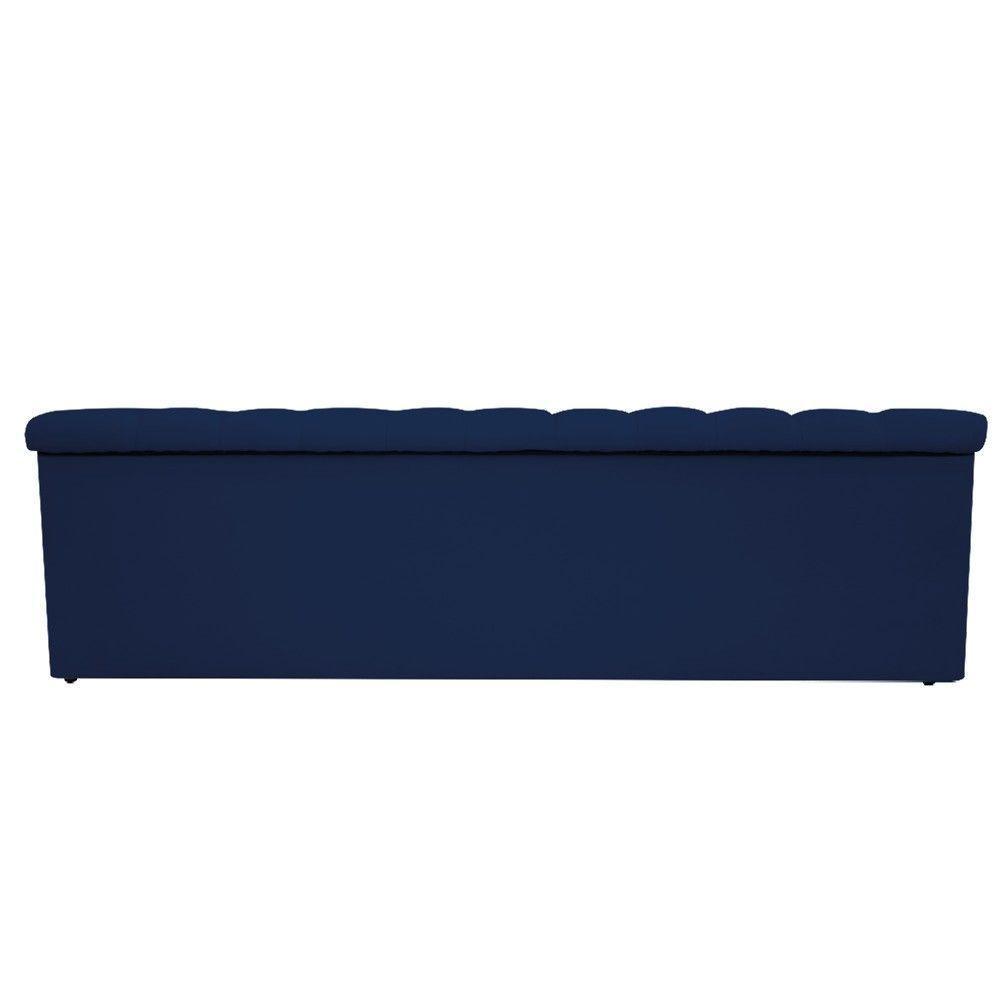 Calçadeira Baú Mel 195Cm King Size com Capitonê Azul Marinho - 5