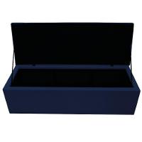 Calçadeira Baú Mel 195Cm King Size com Capitonê Azul Marinho - 3