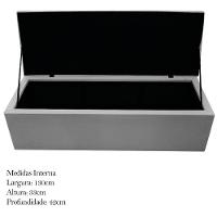 Calçadeira Baú Mel 140 Cm Casal com Capitonê Suede Cinza