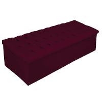 Calçadeira Baú Mel 140 Cm Casal com Capitonê Suede Bordô - 1