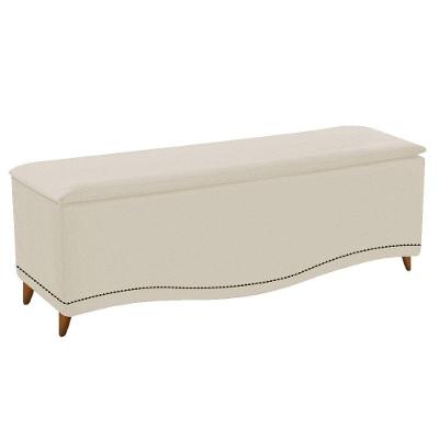 Calçadeira Estofada Yasmim 90cm Corano Bege