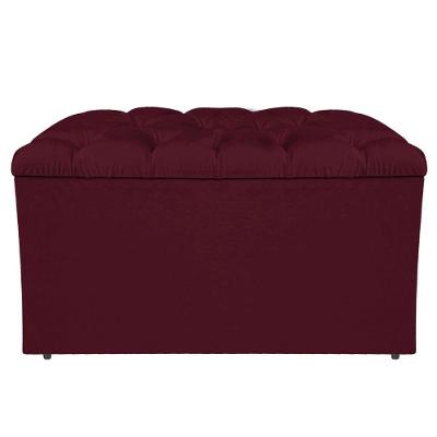 Calçadeira Liverpool 90cm Solteiro Suede Bordô