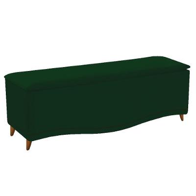 Calçadeira Yasmim 90cm Solteiro Suede Verde