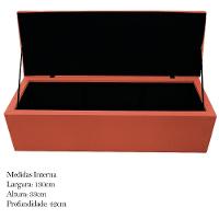 Calçadeira Baú Mel 140Cm Casal com Capitonê Suede Terracota - 5
