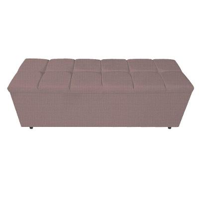 Calçadeira Estofada Manchester 140 Cm Casal Linho Rosê