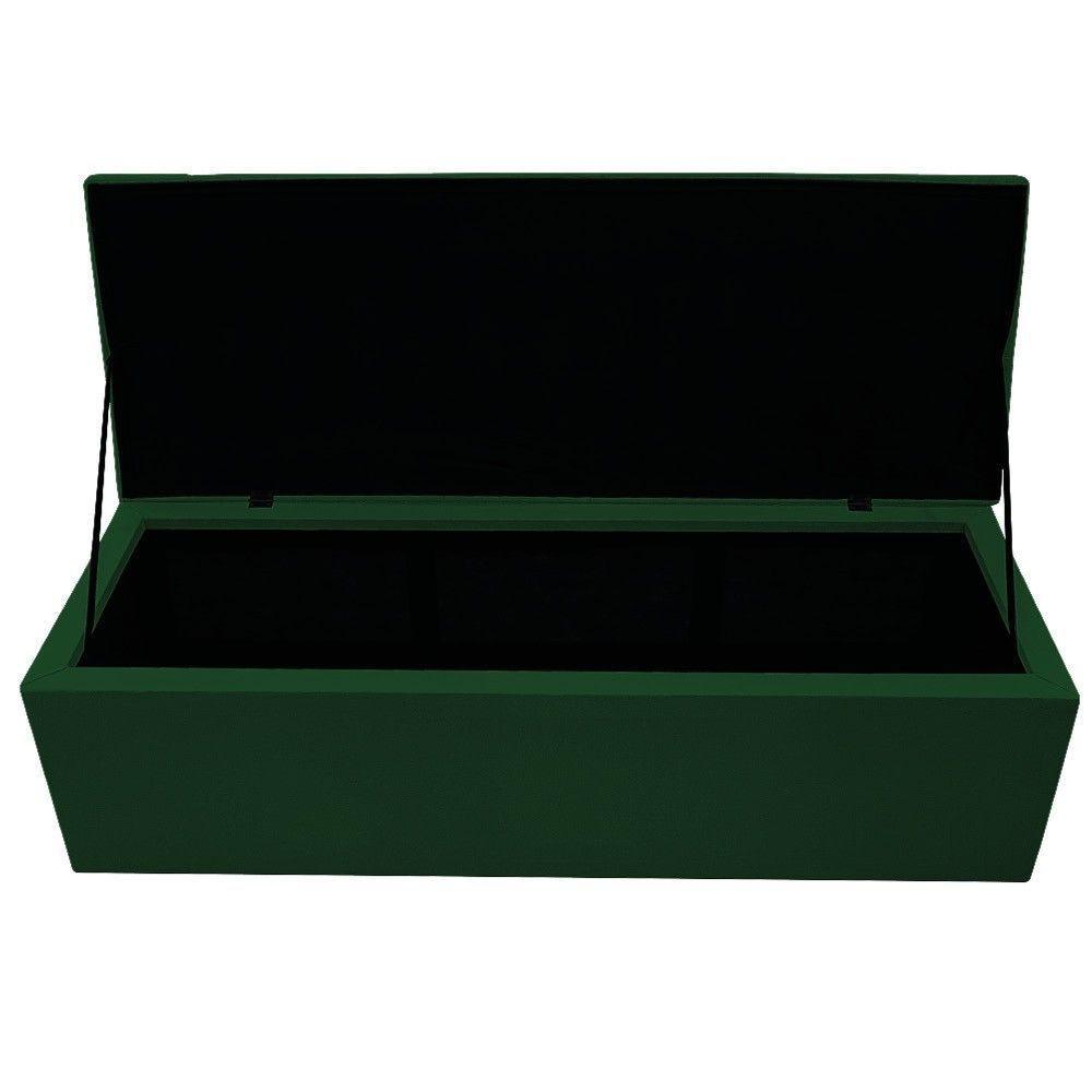 Calçadeira Baú Mel 140 Cm Casal com Capitonê Suede Verde - 3