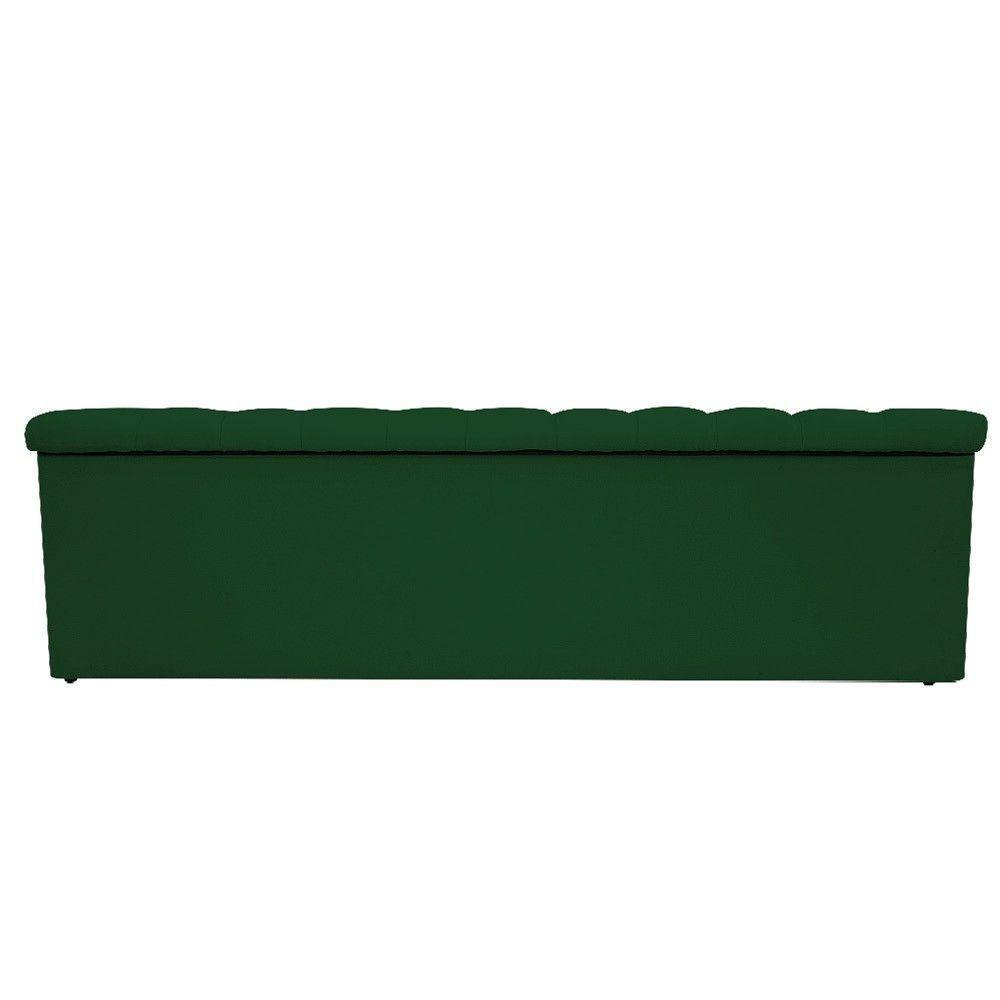 Calçadeira Baú Mel 140 Cm Casal com Capitonê Suede Verde - 5