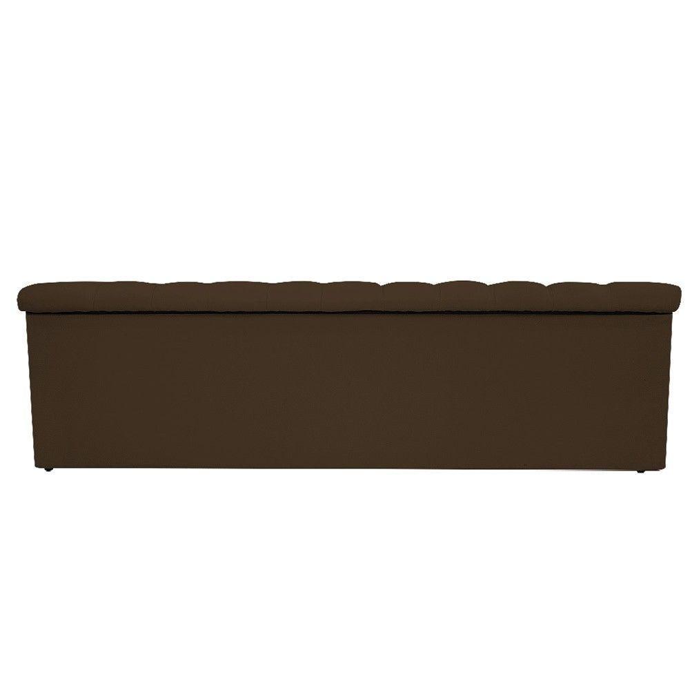 Calçadeira Baú Mel 140 Cm Casal com Capitonê Suede Marrom - 5