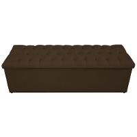Calçadeira Baú Mel 140 Cm Casal com Capitonê Suede Marrom - 6