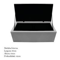 Calçadeira Baú Mel 90 Cm Solteiro com Capitonê Suede Cinza - 5