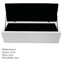 Calçadeira Baú Mel 140 Cm Casal com Capitonê Suede Branco - 5