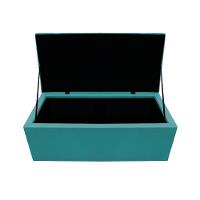 Calçadeira Baú Mel 90 Cm Solteiro com Capitonê Azul Turquesa - 3