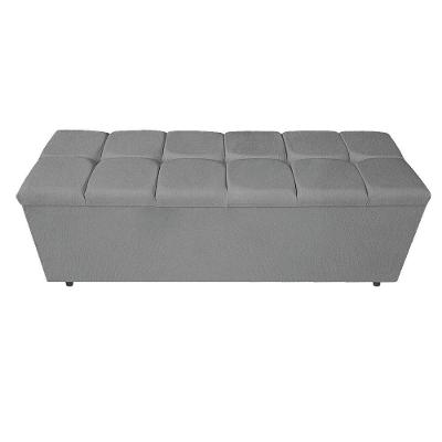 Calçadeira Estofada Manchester 160 Cm Queen Size Suede Cinza