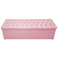 Calçadeira Baú Mel 140Cm Casal com Capitonê Suede Rosa Bebê - 6