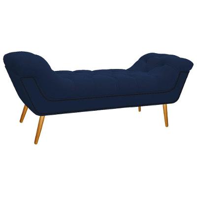 Calçadeira estofada Veneza 160 Cm Queen Size Azul Marinho