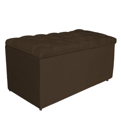 Calçadeira estofada 90 Cm Solteiro Suede Marrom