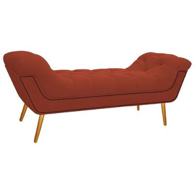 Calçadeira estofada Veneza 160 Cm Queen Size Suede Terracota