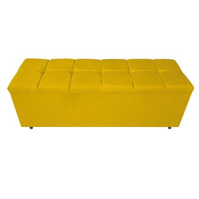 Calçadeira Estofada Manchester 195Cm King Size Suede Amarelo