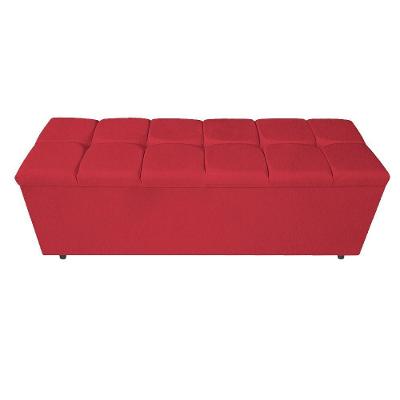 Calçadeira Estofada 160 Cm Queen Size Suede Vermelho