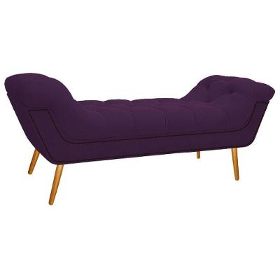 Calçadeira estofada Veneza 195 Cm King Size Suede Roxo