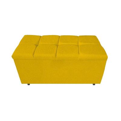 Calçadeira Estofada Manchester 90 Cm Solteiro Suede Amarelo