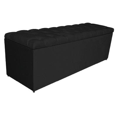 Calçadeira estofada 160 Cm Queen Size Suede Preto