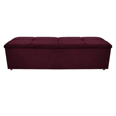 Calçadeira Munique 140cm Casal Suede Bordô