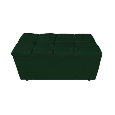 Calçadeira Estofada Manchester 90 Cm Solteiro Suede Verde