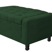 Calçadeira Baú Casal Everest P02 140cm Para Cama Box Suede - Doce Sonho Móveis Verde - 3