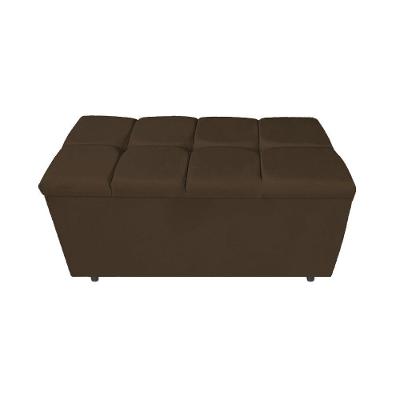 Calçadeira Estofada Manchester 90 Cm Solteiro Suede Marrom