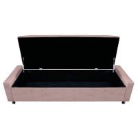 Calçadeira Baú Casal Everest P02 140cm Para Cama Box Linho - Doce Sonho Móveis Rosê - 11