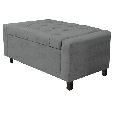 Calçadeira Baú Solteiro Everest P02 90 Cm Para Cama Box Corano - Amarena Móveis Cinza