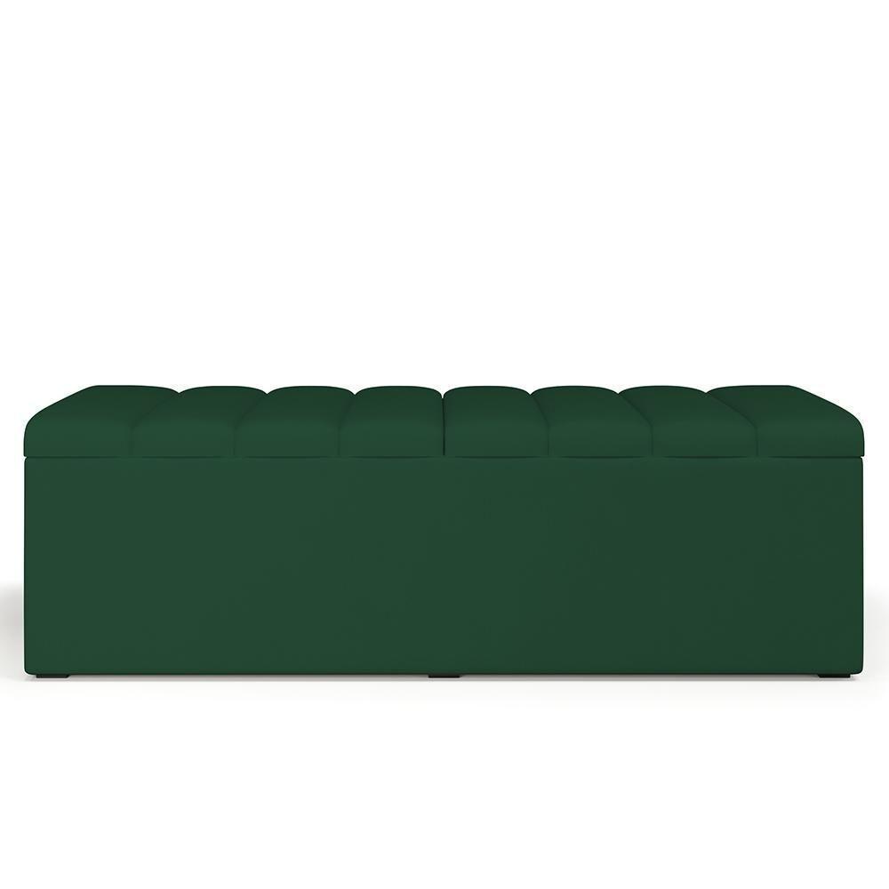 Calçadeira Recamier Baú Casal Queen 160X50 Cm Verde Musgo - 6