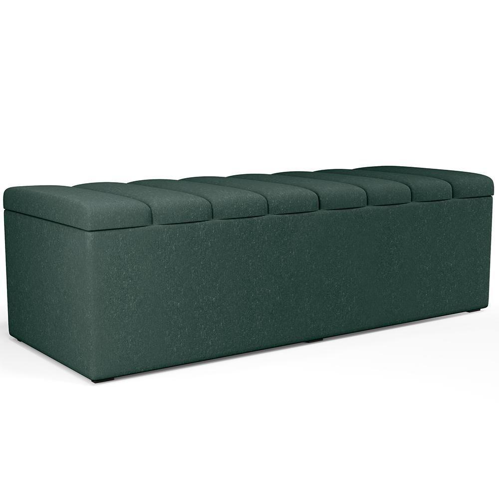 Calçadeira Recamier Baú Casal Queen 160X50 Cm Verde Musgo - 1