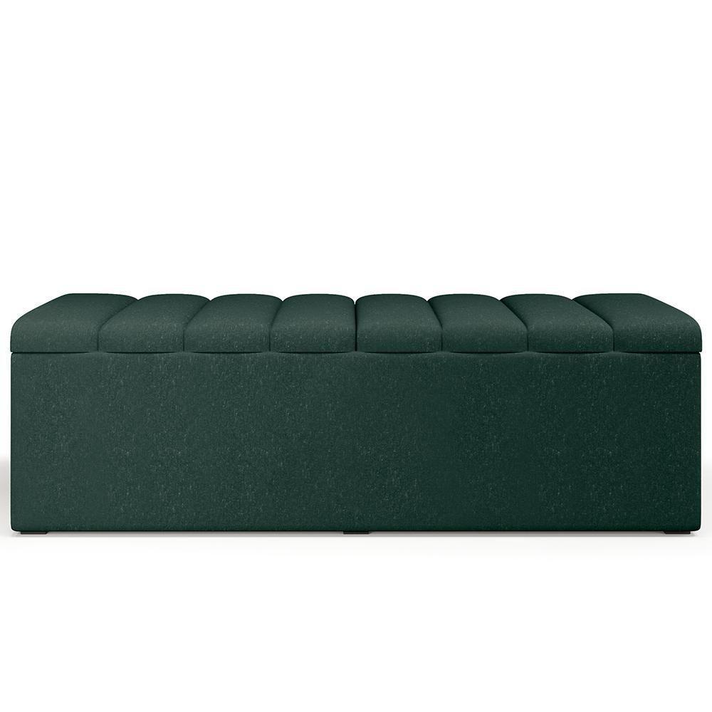 Calçadeira Recamier Baú Casal Queen 160X50 Cm Verde Musgo - 6