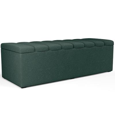 Calçadeira Recamier Baú Casal Queen 160X50 Cm Verde Musgo