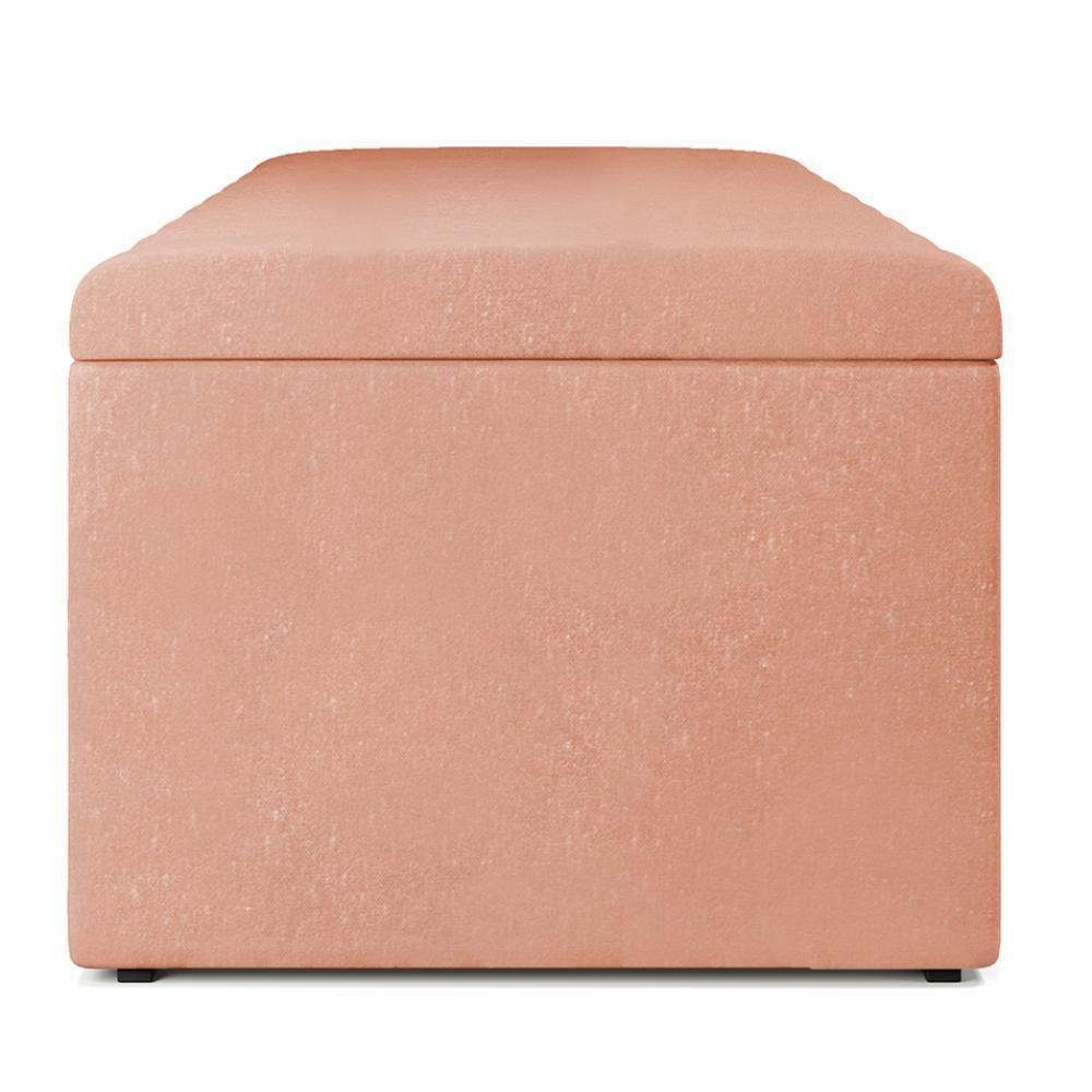 Calçadeira Recamier Baú Casal Queen 160X50 Cm Linho Rosê - 3